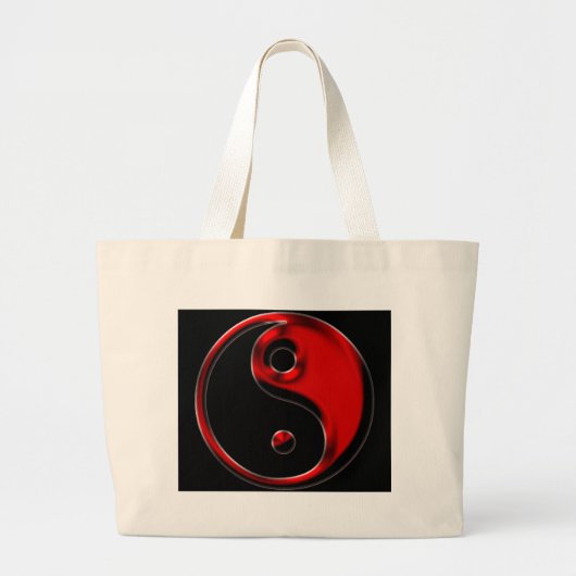 Red and Black Yin Yang Tote Bag Jumbo Stoffbeutel (Vorne)
