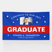 Red and Blue Abschluss Custo Banner (Horizontal)