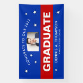 Red and Blue Abschluss Custo Banner (Vertikal)