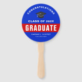 Red and Blue Abschluss Herzlichen Glückwunsch Foto Fächer (Vorderseite)