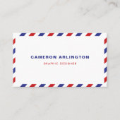Red and Blue Air Mail Envelope Business Card Visitenkarte (Vorderseite)