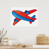 Red and Blue Airplane Poster (Küche)