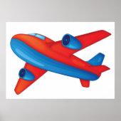 Red and Blue Airplane Poster (Vorne)