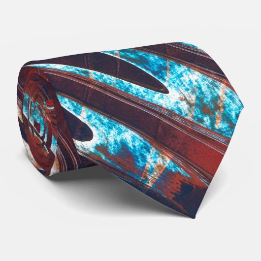 Red and Blue Angled Krawatte (Gerollt)