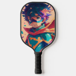 Red and Blue Anime Superhero Boy Pickleball Schläger