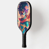 Red and Blue Anime Superhero Boy Pickleball Schläger (Links)