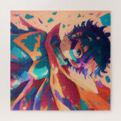 Red and Blue Anime Superhero Boy Puzzle (Horizontal)