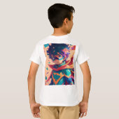 Red and Blue Anime Superhero Boy T-Shirt (Schwarz voll)