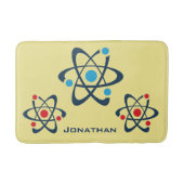 Red and Blue Atoms Science Design Bath Mat Badematte (Vorderseite)