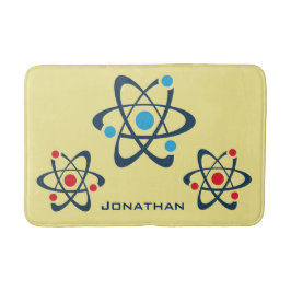 Red and Blue Atoms Science Design Bath Mat Badematte