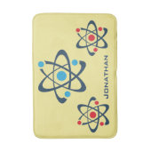 Red and Blue Atoms Science Design Bath Mat Badematte (Vorderseite Vertikal)
