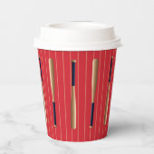 Red and Blue Baseball Birthday Pappbecher (Rückseite)