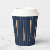 Red and Blue Baseball Birthday Pappbecher (Rückseite)