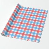 Red and Blue Chex Geschenkpapier (Ungerollt)