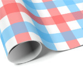 Red and Blue Chex Geschenkpapier (Rolleneckpunkt)