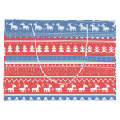 Red and Blue Christmas Geometric - Einzigartiges M Große Geschenktüte (Rückseite)