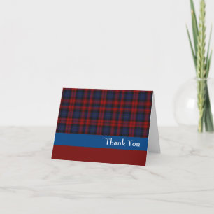 Red and Blue Clan MacLachlan Dankeschön Card Dankeskarte