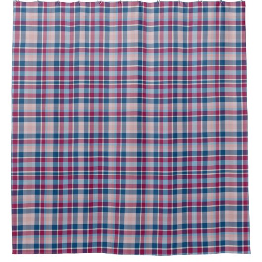 Red and Blue Classic Plaid Duschvorhang (Vorderseite)