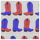 Red and Blue Cowboy Boots on Small Dot Background Stoff (Nahaufnahme)