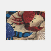 Red and Blue Crab Fleece Blanket (Vorderseite (Horizontal))