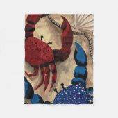 Red and Blue Crab Fleece Blanket (Vorderseite)