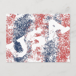 Red and Blue Crystals USA Postkarte