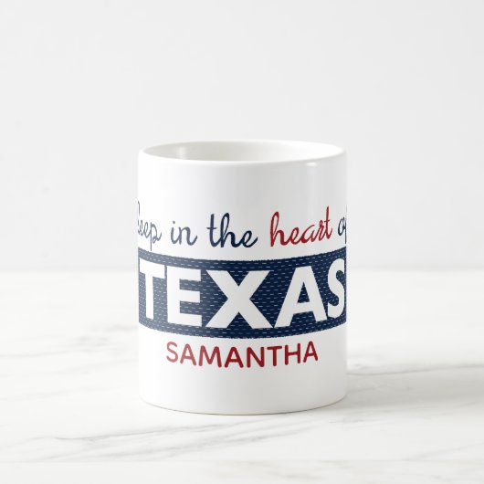 Red and Blue Deep im Herzen von Texas Kaffeetasse (Mittel)