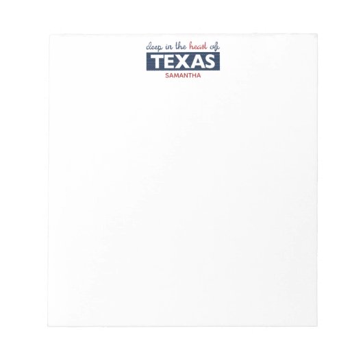 Red and Blue Deep im Herzen von Texas Notizblock (Vorderseite)