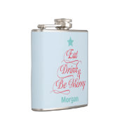 Red and Blue Eat Drink and Be Merry Flachmann (Rechts)