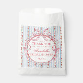 Red and Blue Fancy Floral Bridal Shower Dessert Geschenktütchen (Vorderseite)