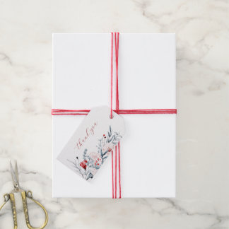 Red And Blue Flower Floral Wedding Thank You Geschenkanhänger