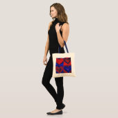 Red and Blue Gouache Abstrakt Hearts Tote Bag Tragetasche (Vorderseite (Model))