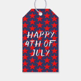 Red and Blue Happy 4. Juli Geschenkanhänger