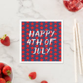 Red and Blue Happy 4. Juli Serviette (Beispiel)