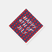 Red and Blue Happy 4. Juli Serviette (Ecke)