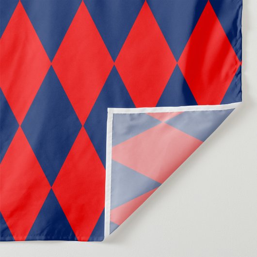 Red and Blue Harlequin Checkered Design  Stoff