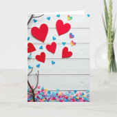 Red And Blue Heart Pattern Card Karte (Vorderseite)