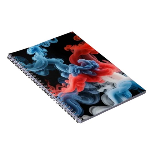 Red and Blue Ink Cloud Abstract Notebook Notizblock (Rechte Seite)