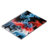 Red and Blue Ink Cloud Abstract Notebook Notizblock (Linke Seite)