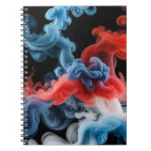 Red and Blue Ink Cloud Abstract Notebook Notizblock (Vorderseite)