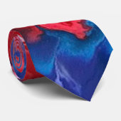 Red and Blue Lava Design Abstrakte Krawatte (Gerollt)