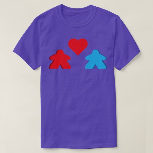 Red and Blue Meeple Coupé - Spiele-Valentinen D T-Shirt (Design vorne)