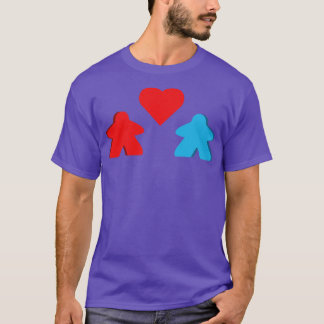Red and Blue Meeple Coupé - Spiele-Valentinen D T-Shirt