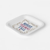 Red and Blue Merry Tex-Mas Y'all Pappteller (Gewinkelt)