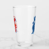 Red and Blue Oriental Dragons Glas (Links)