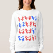 Red and Blue Outline Crab Design Sweatshirt (Vorderseite)