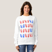 Red and Blue Outline Crab Design Sweatshirt (Vorne ganz)