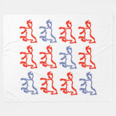 Red and Blue Outline Horse – Zodiac Horse Fleecedecke (Vorderseite (Horizontal))