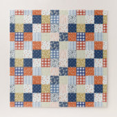 Red and Blue Patchwork Jigsaw Puzzle (Horizontal)