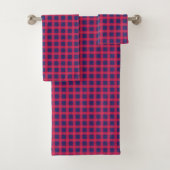Red and blue plaid towel set (Insitu)